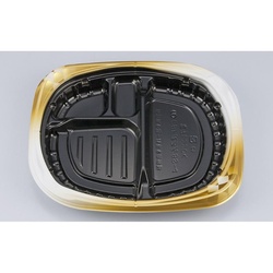 シーピー化成 弁当容器 CBFまろん8S-4 ゴルトBW 本体