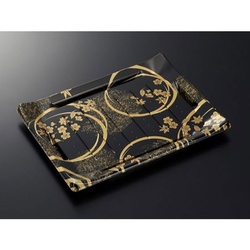 中央化学 寿司容器 HS 波ね皿 27-21 松月黒-BK 本体