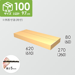 【宅配100サイズ】ダンボール箱(610×260×60) 5mm A/F K5×K5