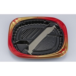 シーピー化成 弁当容器 CBFまろん8S-1 ゴルトBR 本体