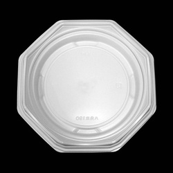 【廃番商品】軽食容器 八角皿190本体 白 デンカポリマー