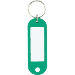 キーホルダー型名札　片面表示用　緑　１０個入
