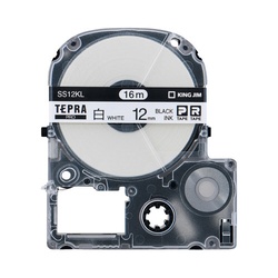 テプラ　ＰＲＯテープ　ロング白色　１２ｍｍ黒字×５