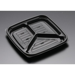 リスパック 惣菜容器 バイオデリカ H-APS500BN 仕切3黒 本体