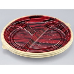 シーピー化成 弁当容器 BFNアルバ小判23-1 和もく赤 本体 発泡