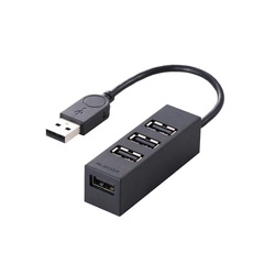 ＵＳＢＨＵＢ２．０バスパワー　４ポート　黒