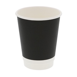 HEIKO 紙コップ 二重断熱カップ 12オンスE 口径90mm ブラック 25個/袋