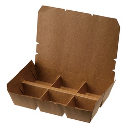 HEIKO 弁当容器 エコランチボックス6仕切り クラフト