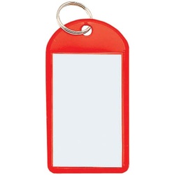 ソフトキーホルダー型名札カード寸４５・２８赤×５０