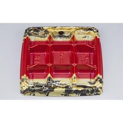 シーピー化成 弁当容器 BFハカマ膳9-2 国風赤 本体(N)