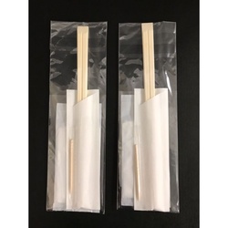 マスキ 割箸 白楊8寸元禄天削 白無地ハカマおしぼり3点