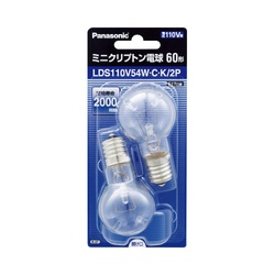 ミニクリプトン電球　６０Ｗ形　クリア　２個入×５