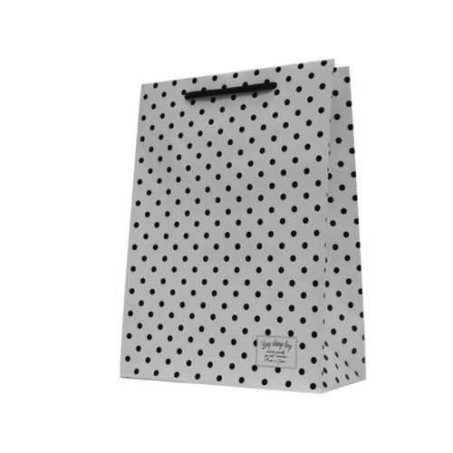 紙手提袋 マリリンドット(M) NO.3 ホワイト マツシロ