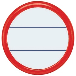 丸型名札　安全ピン・クリップ両用型　赤　１０個