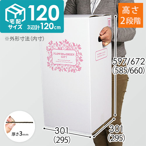 宅配120サイズ】フラワーギフトBOX（M・外箱のみ） | ダンボール・梱包