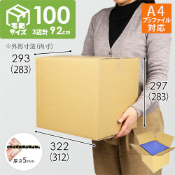 宅配100サイズ】 ダンボール箱（A4プラファイル用） | ダンボール