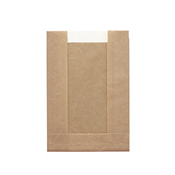 HEIKO 窓付耐油ガゼットパック 小 未晒無地 100枚