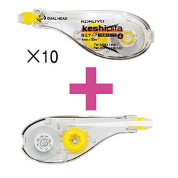 修正テープ＜ケシピタ＞幅４ｍｍ本体１０個＋詰替１個