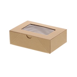 HEIKO 食品箱 NF(ノンフッ素)ネオクラフト 窓付BOX S 20枚/袋