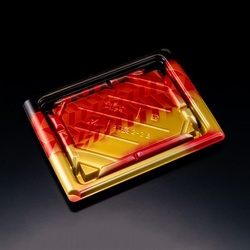 リスパック 寿司容器 バイオ板長 2-3B きえん赤 本体