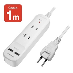 【廃番商品】ＡＣタップ＆ＵＳＢ　２＋２　１．０ｍ　雷ガード