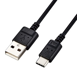 ＵＳＢ−Ｃケーブル　スリム　１．５ｍ　ブラック