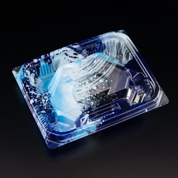 リスパック 刺身容器 バイオ 流派 盛15-12B 海洋青 本体