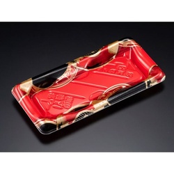 【廃番商品】リスパック 寿司容器 美鮮盛 1-4B はんか赤 本体