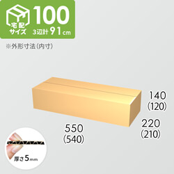 【宅配100サイズ】ダンボール箱(540×210×120) 5mm A/F K5×K5