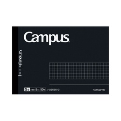キャンパスノート方眼罫５０枚ハーフサイズ　黒