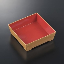 【廃番商品】中央化学 寿司容器 SKS 13-13(43) 赤-木曽 本体