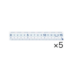 再生ＰＥＴすべり止め機能付直定規　１５ｃｍ×５