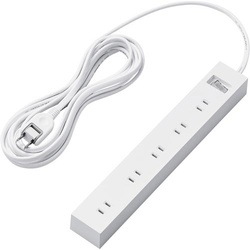 電源タップ　２Ｐ　１０個口　５ｍ　雷サージ　白