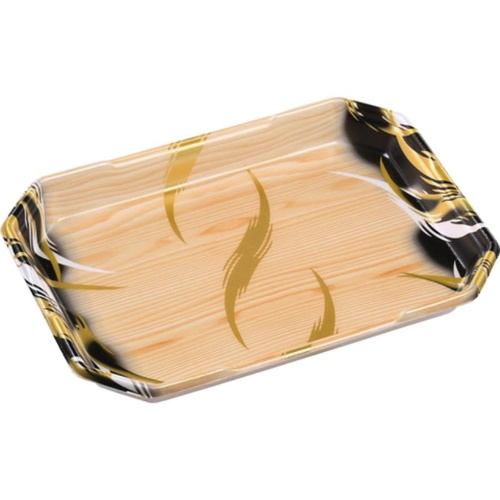 発泡トレー しゃぶしゃぶ4人浅LS 風紋木目黒 エフピコ