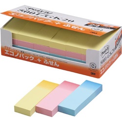 ポストイット　再生紙７５×２５　グラデ　２４冊×２