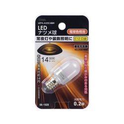 ＬＥＤナツメ球　Ｅ１２　電球色