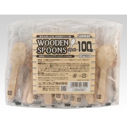 カトラリー ウッドスプーン透明袋入 8.5cm 100本 サンナップ