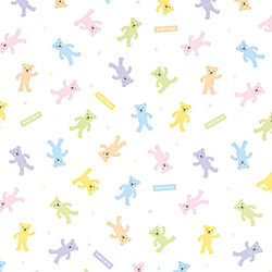 【廃番商品】包装紙 半才 パステルベア