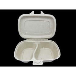 弁当容器 SBT パルプヒンジコンテナ二区切りL シンギ