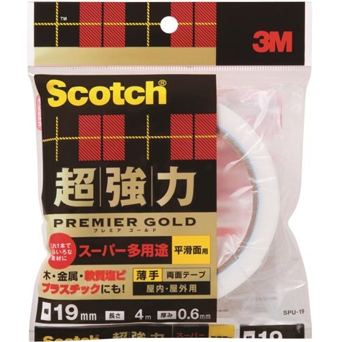 超強力　両面テープ　超多用途　薄手１９ｍｍ幅　１巻