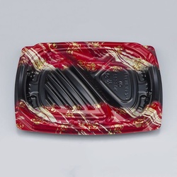 【廃番商品】シーピー化成 弁当容器 CBFNビルト7-1 鮫雲赤 本体