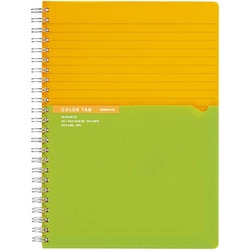 ツインリング＜カラータグ＞Ａ５　Ａ罫　９０枚　黄