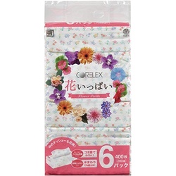 花いっぱいティシュー　２００組　６個入