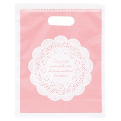 ポリ手提げ レースPEバッグ-5(100枚) ヘッズ