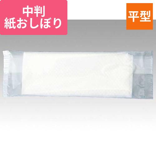 紙おしぼり 中判 平型 白 181×240mm パックスタイル