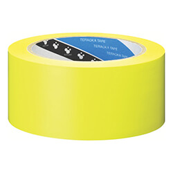 【廃番商品】ラインテープ50mm×20m　黄　【ＴＥＲＡＯＫＡ ラインテープ ＮＯ．３４０ 黄 ５０ｍｍＸ２０Ｍ】
