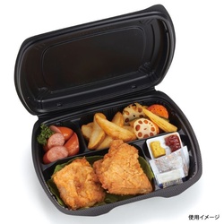 リスパック 弁当容器 バイオデリカ シェルBOX80-1 黒