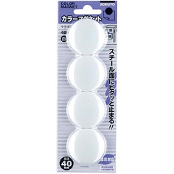 カラーマグネット　φ４０ｍｍ４個入　白