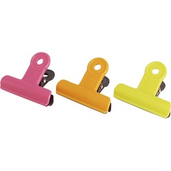 プラ目玉クリップ　桃橙黄　３個入