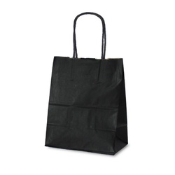 紙手提袋 1259 自動紐手提袋 T-2 カラー(黒) ベルベ